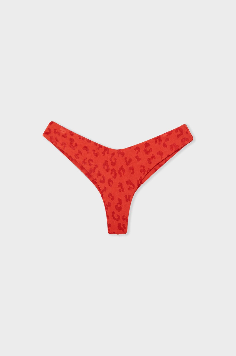 High-Waist Brazilian Bikini Bottom with Jacquard Effect;${refinementColor}