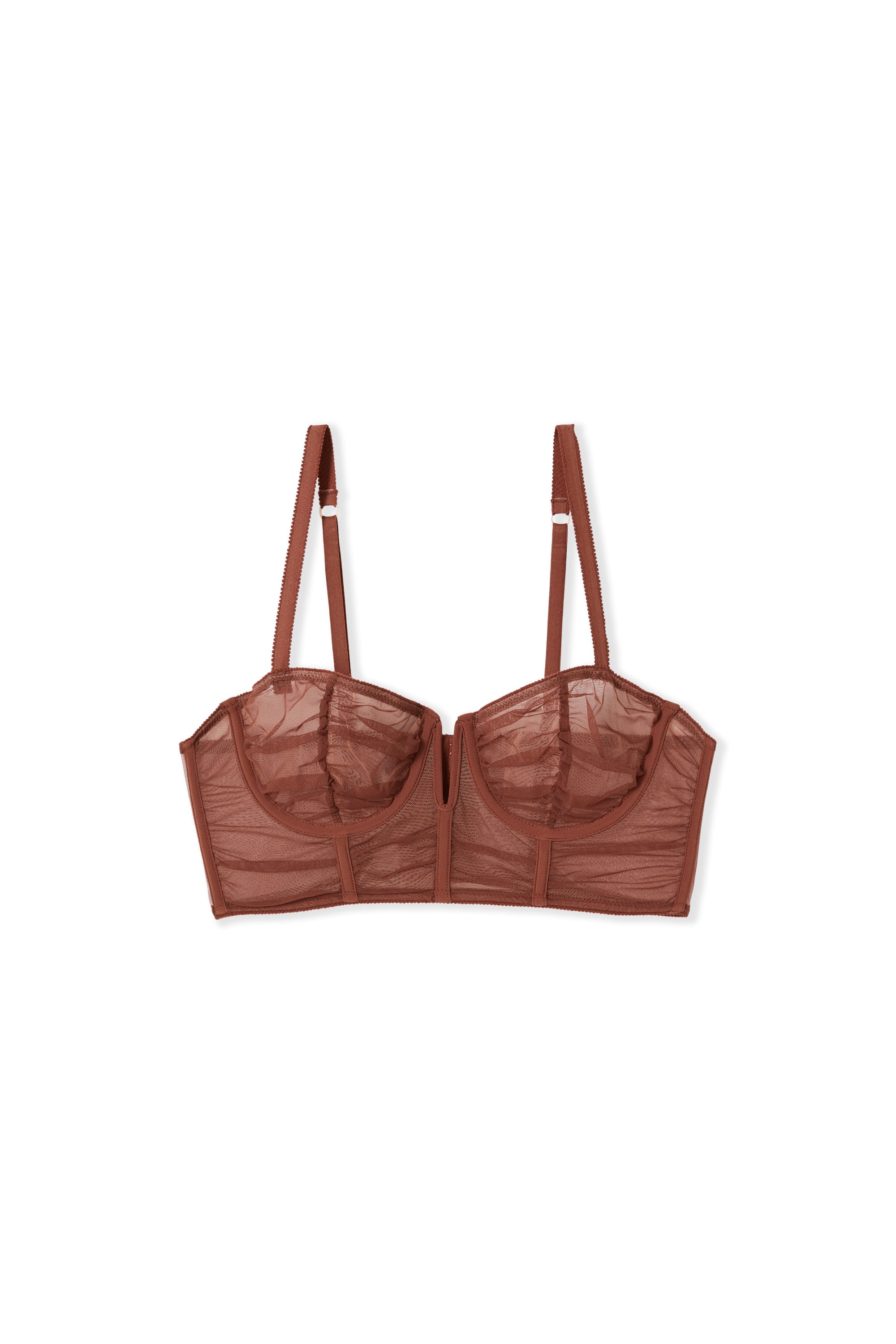 専用出品 【未使用】6 スーベニアピンとvintage bustier bra Bra N.9 - Tulle Bustier - SYMBIOSE - CHOCOLAT - ETAM