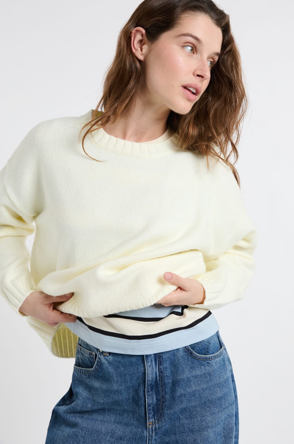 Pull &agrave; manches longues oversize;${refinementColor}