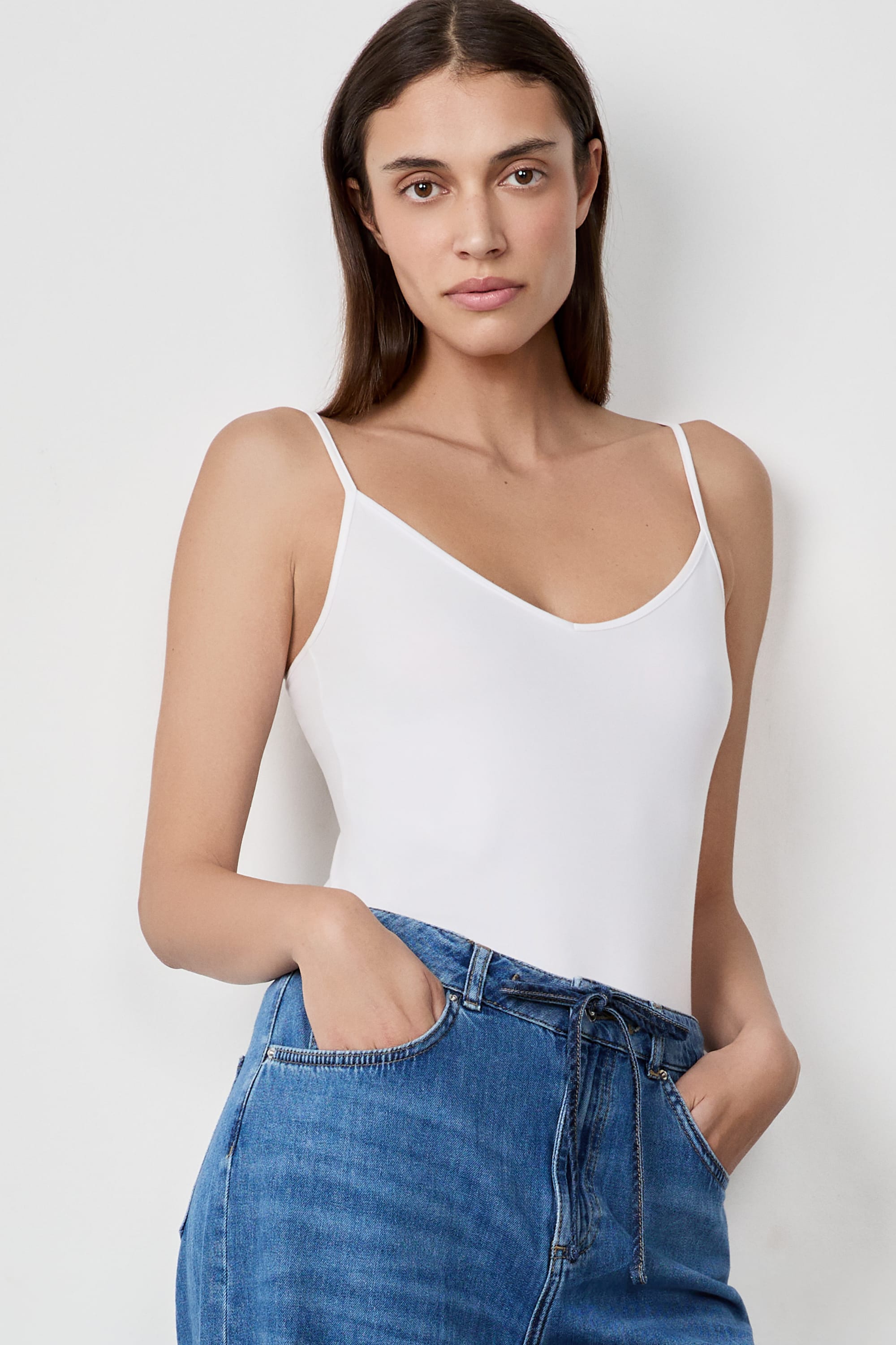 Top à Bretelles 100% Coton Taille 38 Dégriffé - Occasion Très Bon état, Vêtement Basique Femme