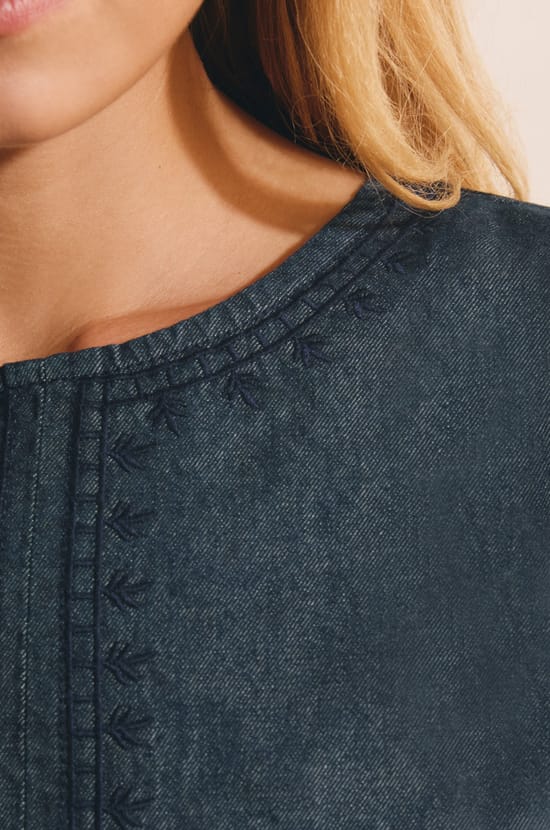 Top col V en coton;${refinementColor}