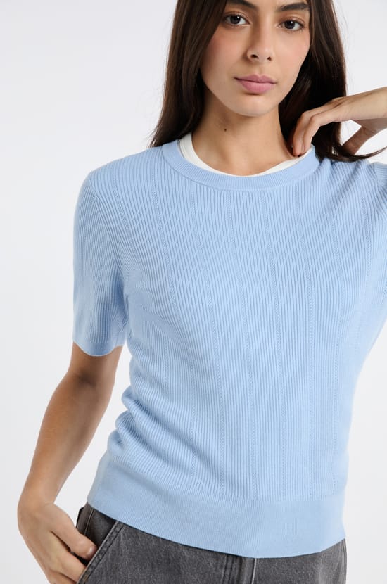 Pull col rond en maille fine;${refinementColor}