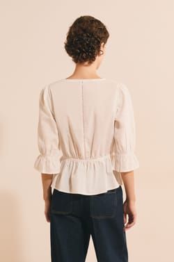 Blouse avec broderie en coton;${refinementColor}