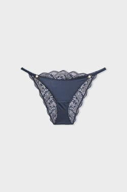 Culotte en microfibre et dentelle irisée;${refinementColor}