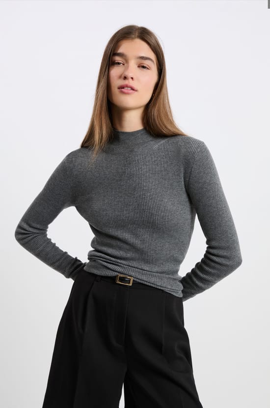 High Neck Sweater;${refinementColor}