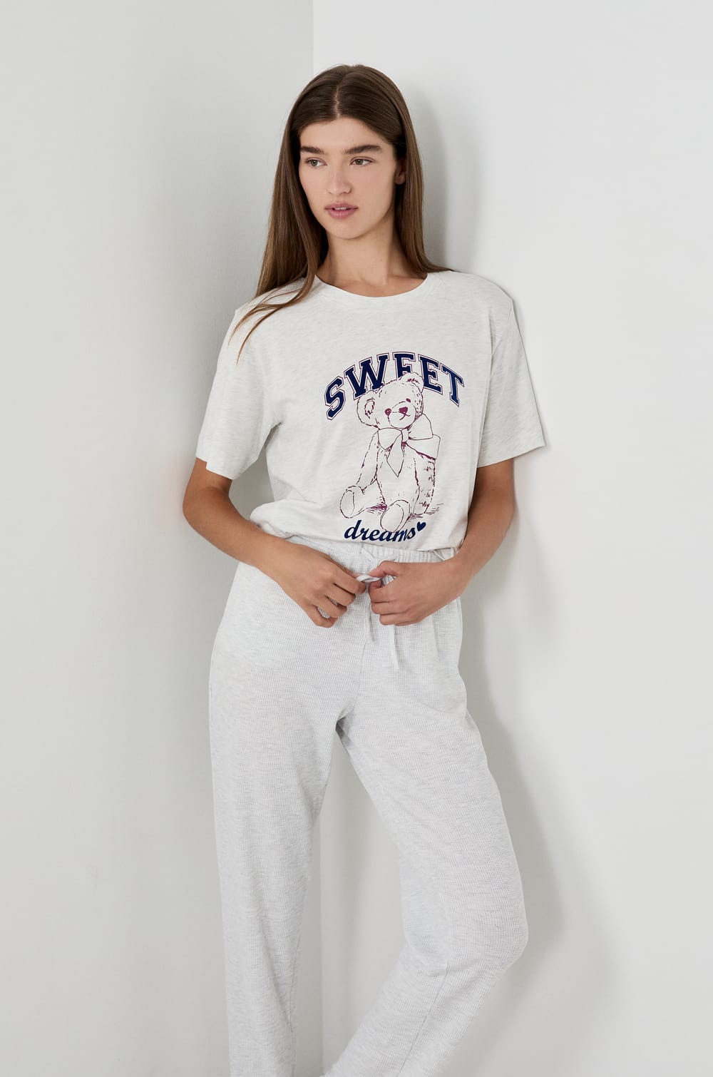 T-shirt de pyjama imprimé;${refinementColor}
