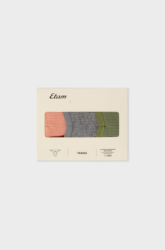 Lot de 3 tangas en coton;${refinementColor}