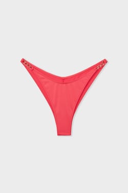 Brazilian high leg bikini bottom with jewellery details;${refinementColor}