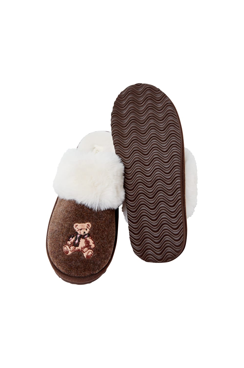 Chaussons mules avec motif ourson;${refinementColor}