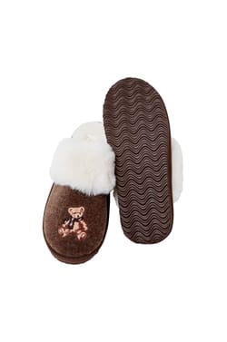 Chaussons mules avec motif ourson;${refinementColor}