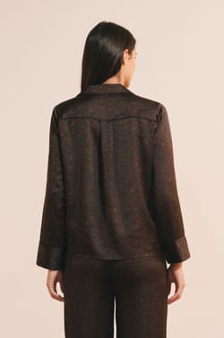 Chemise de pyjama satin&eacute;e &agrave; motifs;${refinementColor}