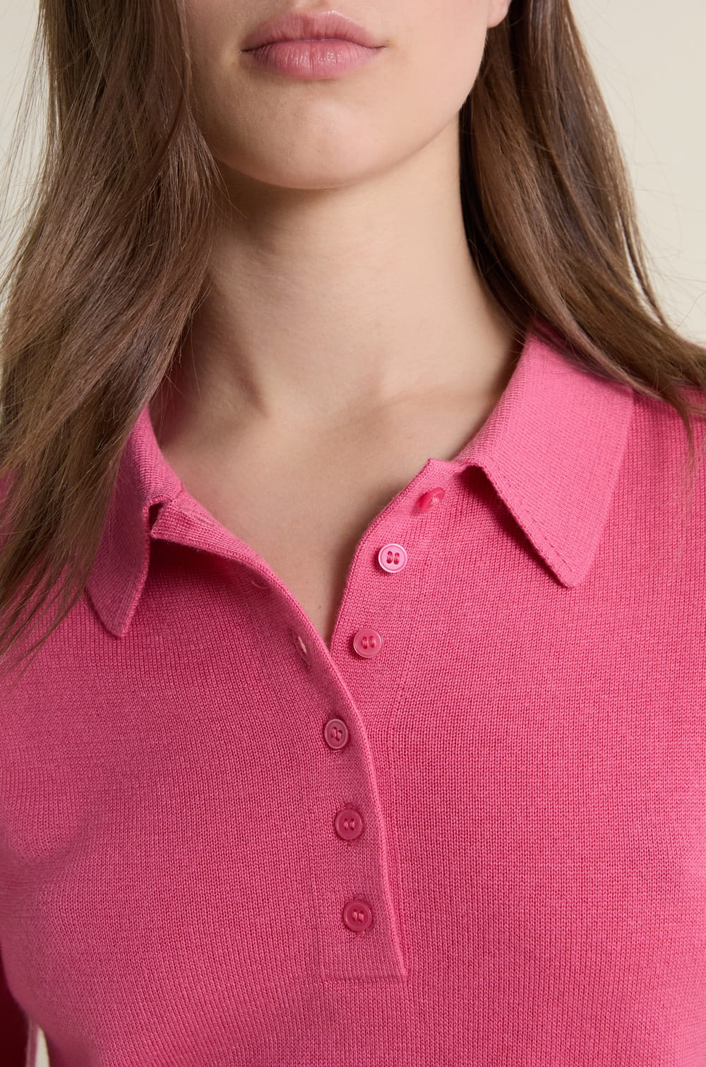 Short-sleeved Polo Neck Sweater;${refinementColor}