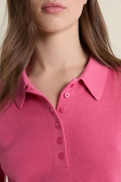 Short-sleeved Polo Neck Sweater;${refinementColor}