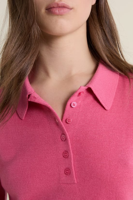 Short-sleeved Polo Neck Sweater;${refinementColor}