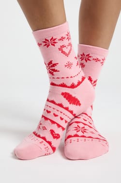 Chaussettes à motifs en maille fine;${refinementColor}