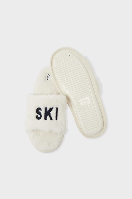 Chaussons tongs en fausse fourrure;${refinementColor}