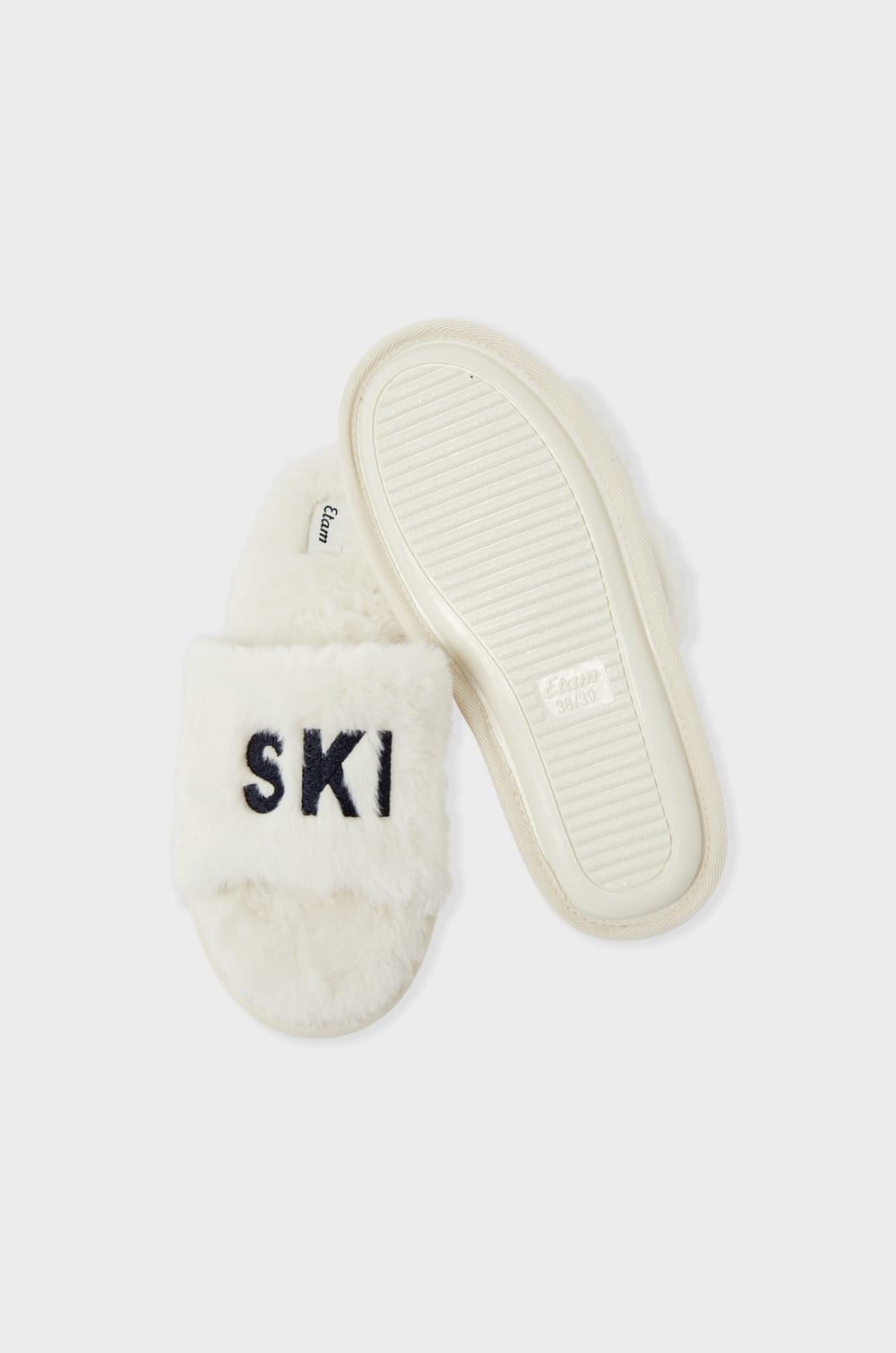 Chaussons tongs en fausse fourrure;${refinementColor}