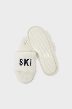 Chaussons tongs en fausse fourrure;${refinementColor}