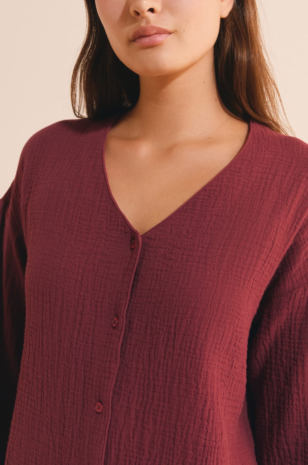 Chemise de pyjama en coton;${refinementColor}