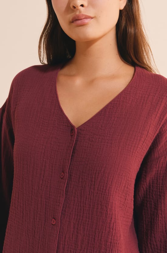 Chemise de pyjama en coton;${refinementColor}