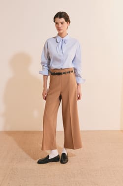 Chemise &agrave; rayures avec coton et noeuds;${refinementColor}