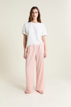 Pantalon de pyjama taille &eacute;lastique "move, smile, sleep;${refinementColor}