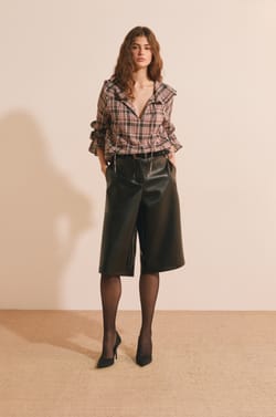 Blouse en coton &agrave; carreaux;${refinementColor}