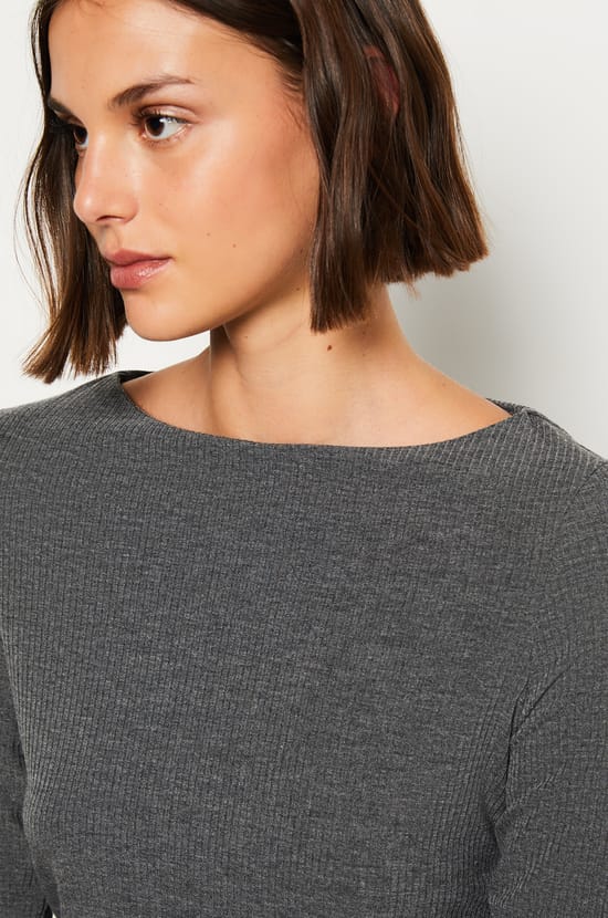 T-shirt manches longues côtelé;${refinementColor}