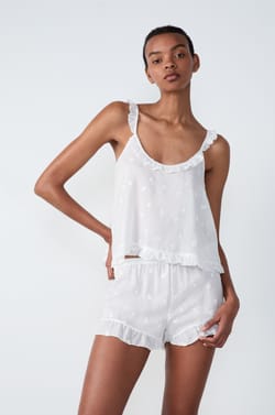 Floral Pajama Shorts;${refinementColor}