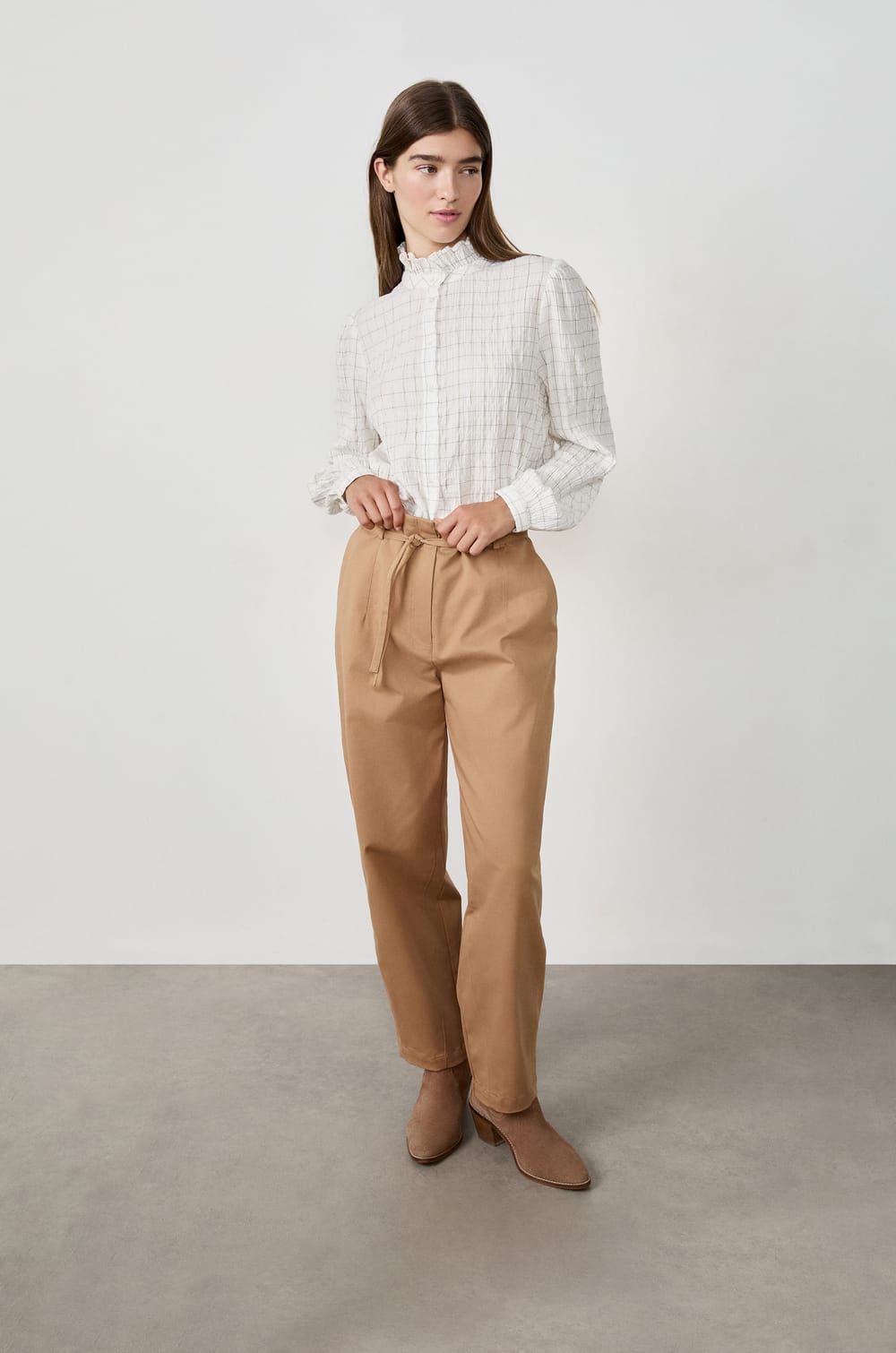 Pantalon  à nouer en coton;${refinementColor}