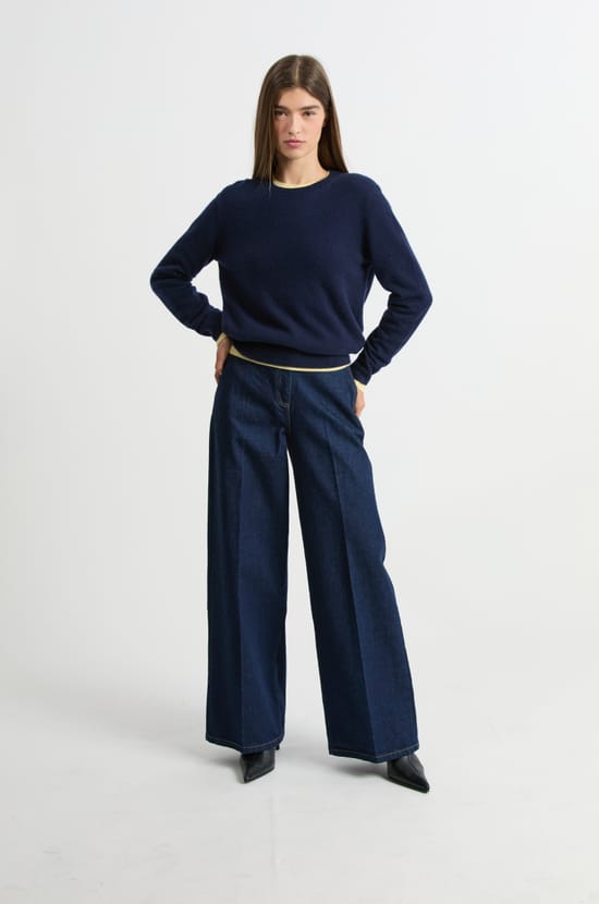 Pull col rond en cachemire;${refinementColor}