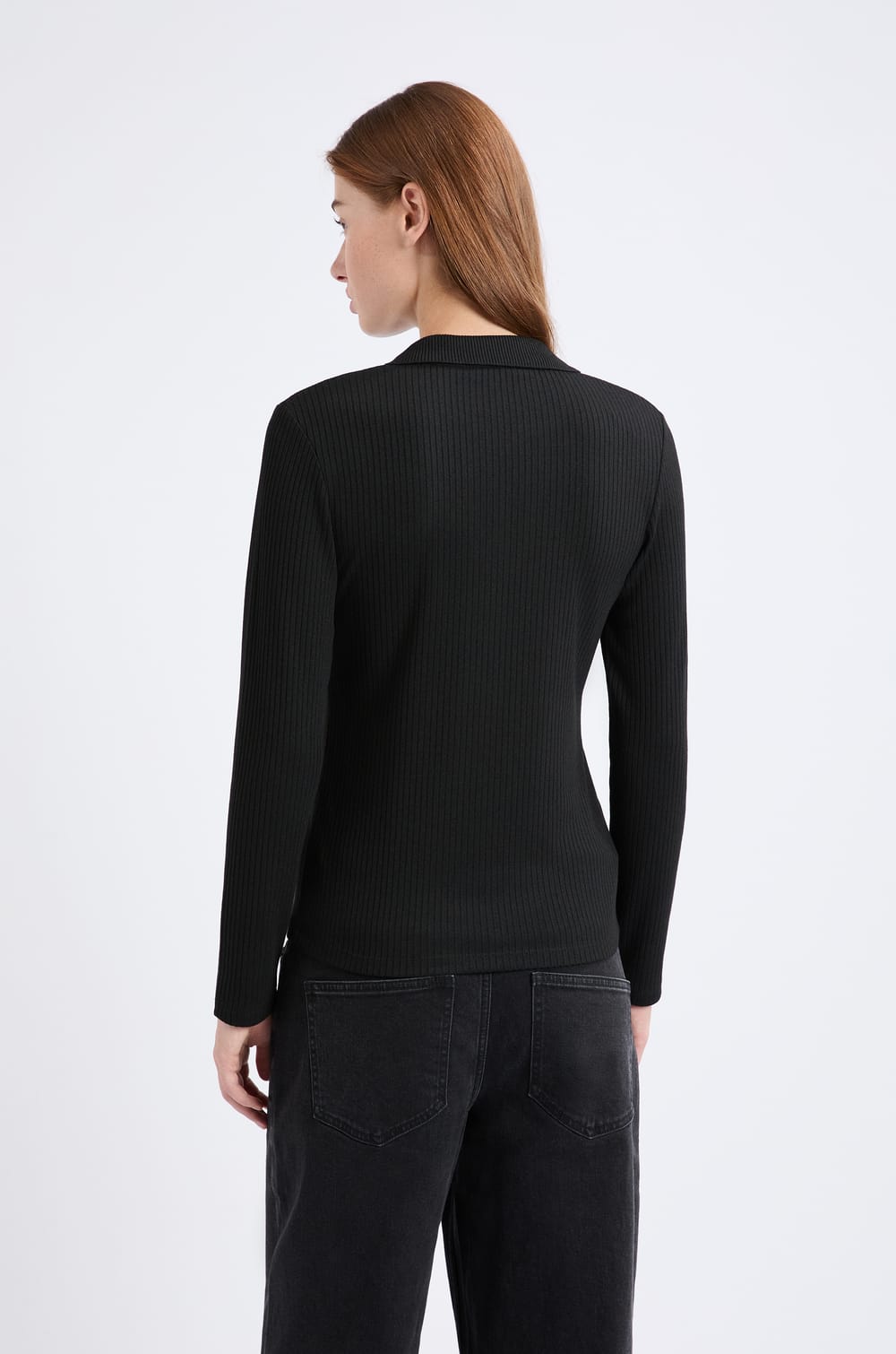 T-shirt manches longues col V;${refinementColor}