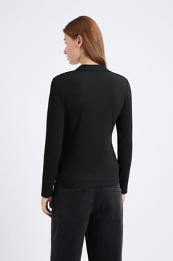 T-shirt manches longues col V;${refinementColor}