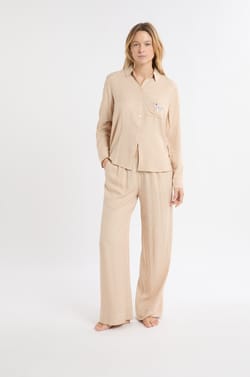 Pantalon de pyjama &agrave; rayures et taille &eacute;lastique;${refinementColor}