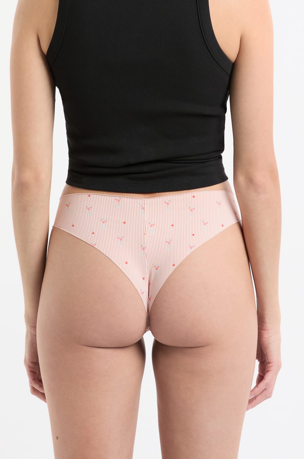Seamless Microfibre Tanga with Patterns;${refinementColor}