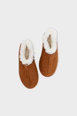 Velvet-Effect Mule Slippers;${refinementColor}