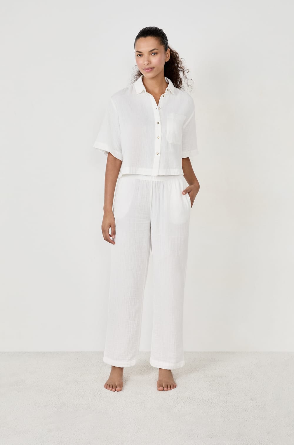 Chemise manches courtes 100% coton;${refinementColor}