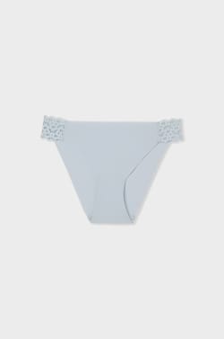 Culotte en microfibre et dentelle;${refinementColor}