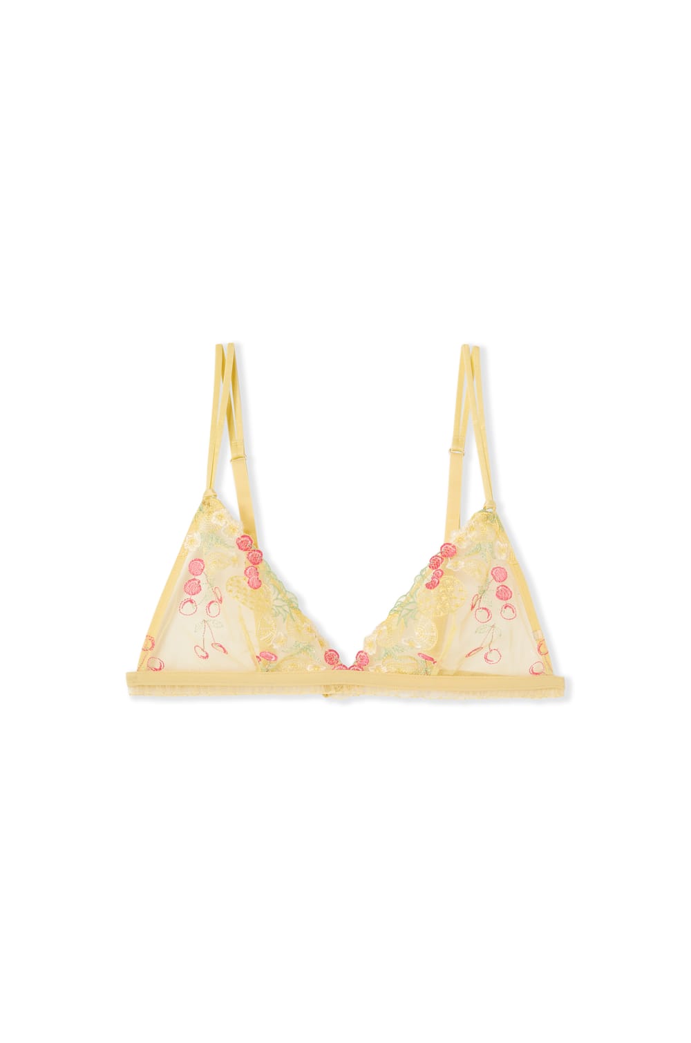 Soutien-gorge triangle avec motifs fruits brod&eacute;s;${refinementColor}
