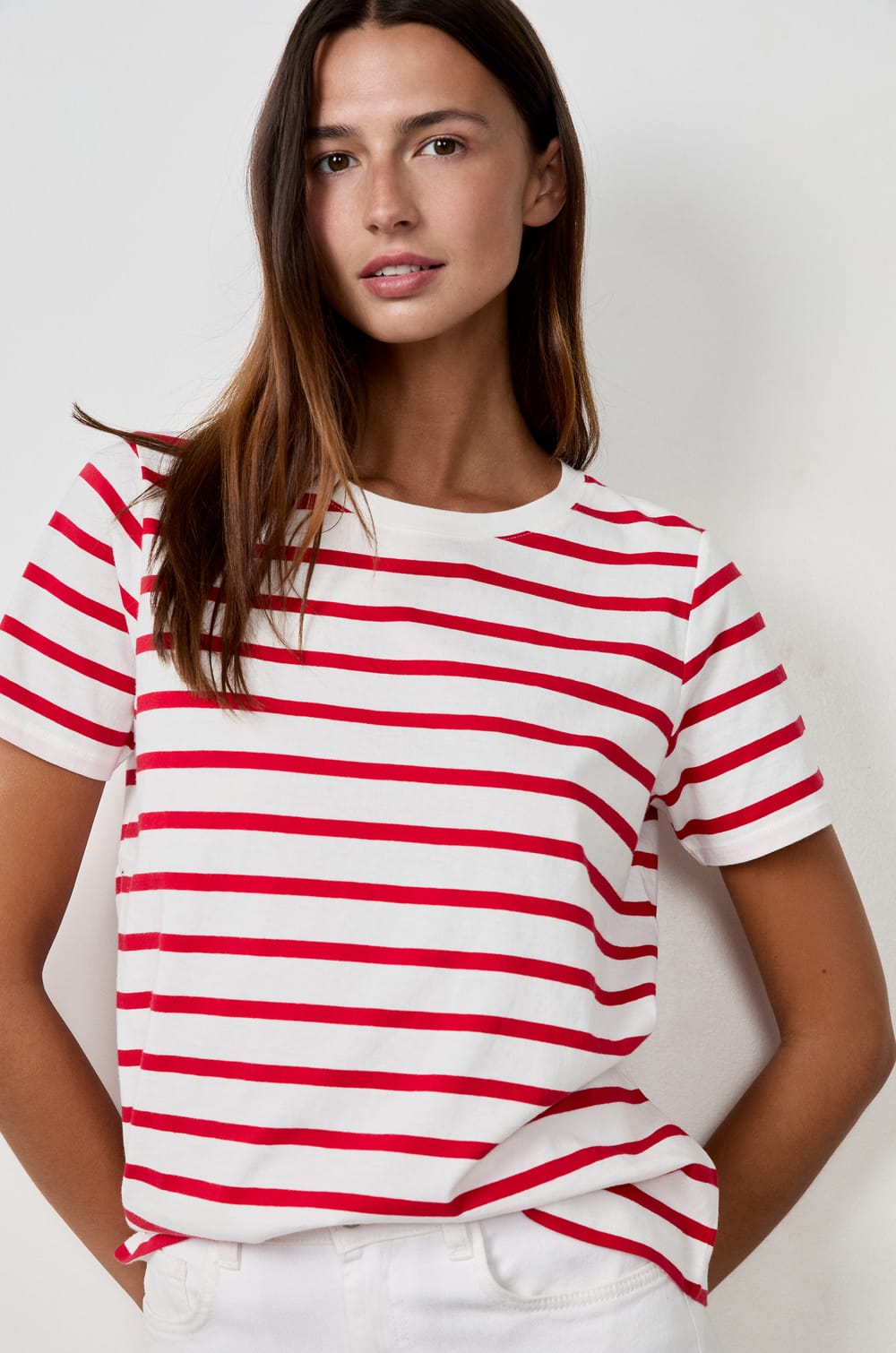 T-shirt manches courtes marinière;${refinementColor}