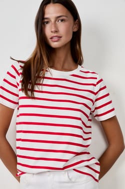 T-shirt manches courtes marinière;${refinementColor}