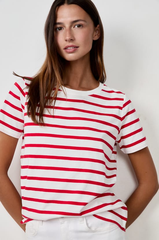 T-shirt manches courtes marinière;${refinementColor}
