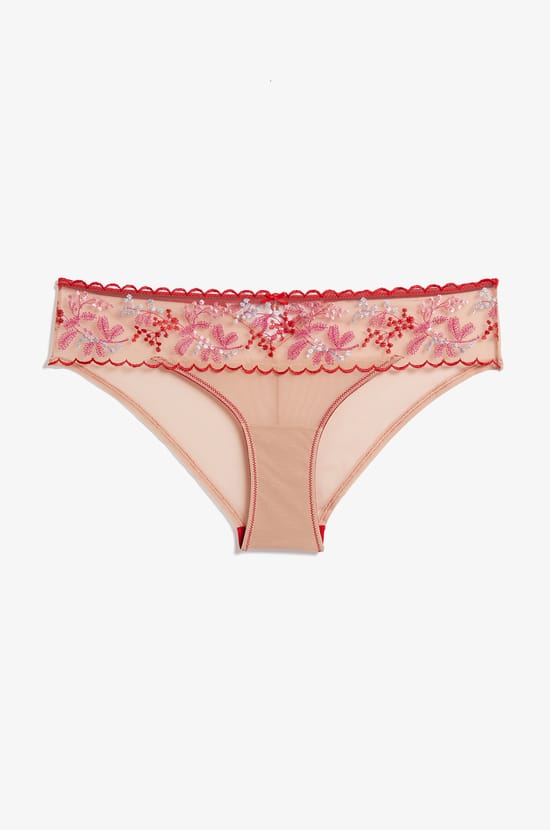 Embroidered Tulle Hipster;${refinementColor}