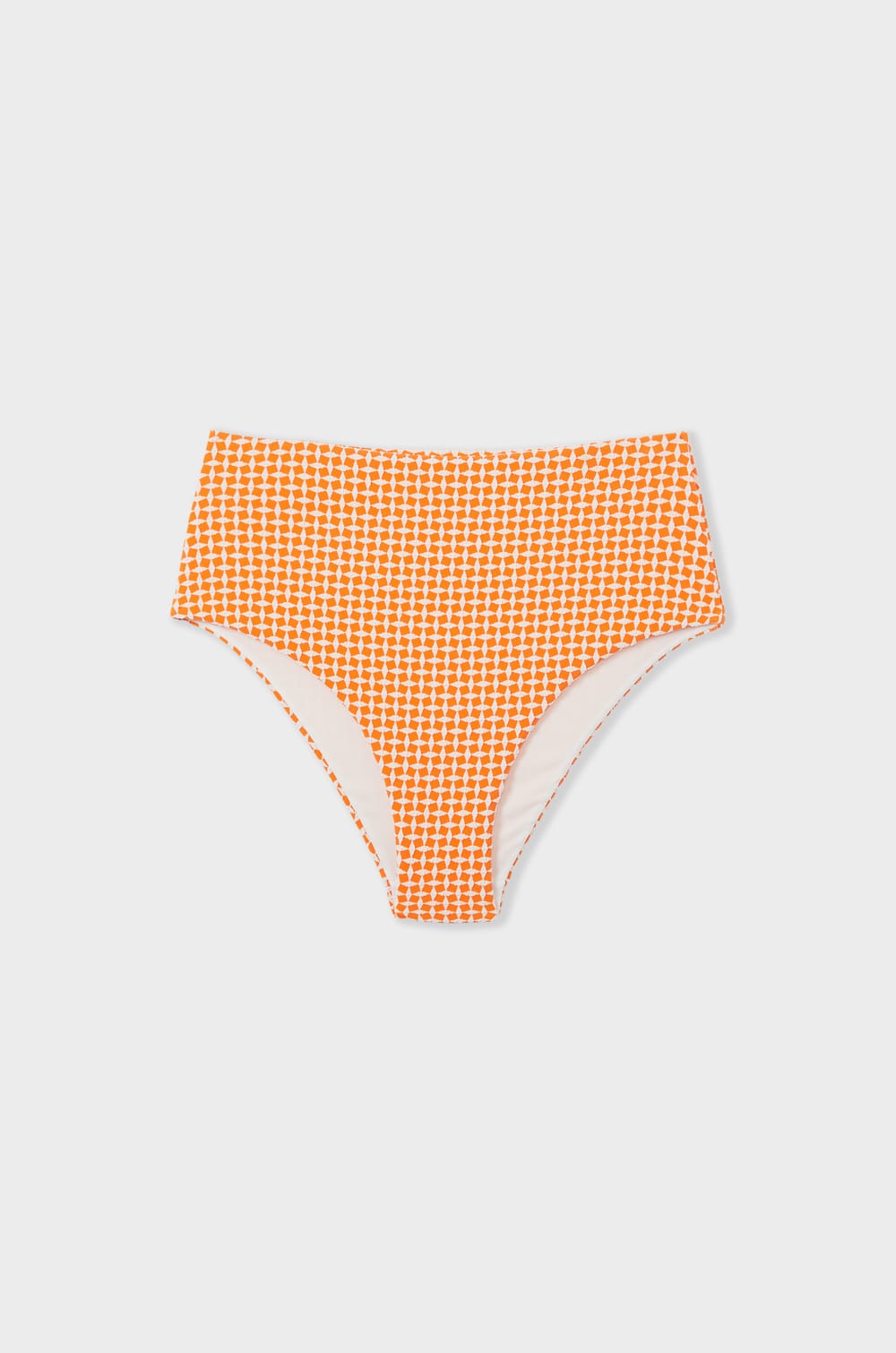 High-waisted bikini brief printed swimsuit bottom;${refinementColor}