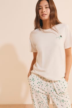 Ensemble de pyjama 2 pi&egrave;ces avec motifs tr&egrave;fle en coton;${refinementColor}