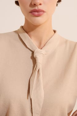Cardigan avec lien &agrave; nouer en coton;${refinementColor}