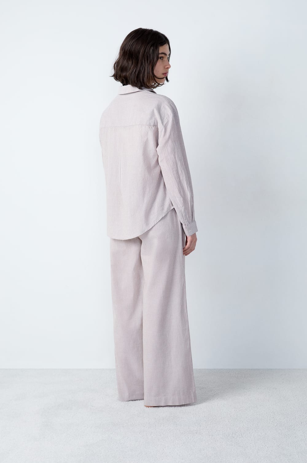 Chemise de pyjama manches longues en coton;${refinementColor}