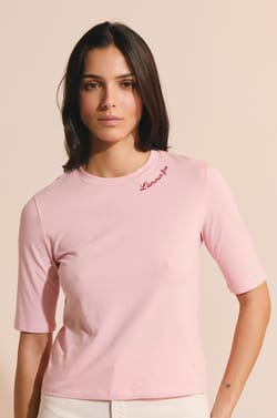 T-shirt manches courtes en coton avec &eacute;criture;${refinementColor}