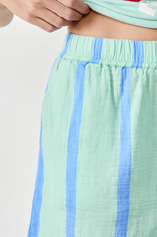 Striped cotton pyjama shorts;${refinementColor}