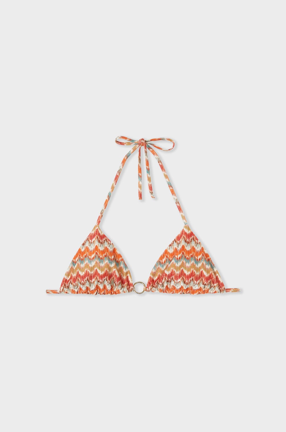 Triangle Bikini Top With Ring Detail;${refinementColor}